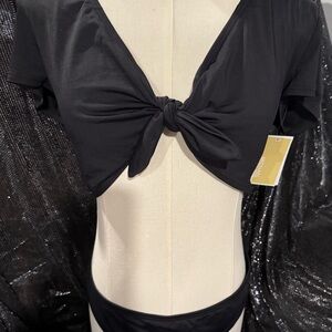 NWT. Womens Large Michael Kors Black Two-Piece Swimsuit